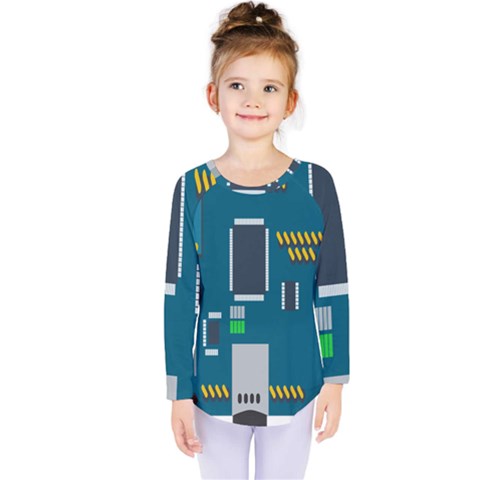 Amphisbaena Two Platform Dtn Node Vector File Kids  Long Sleeve Tee by Sapixe