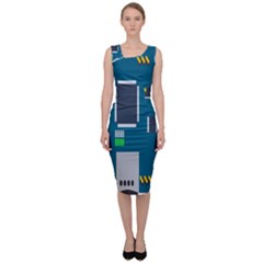 Amphisbaena Two Platform Dtn Node Vector File Sleeveless Pencil Dress by Sapixe