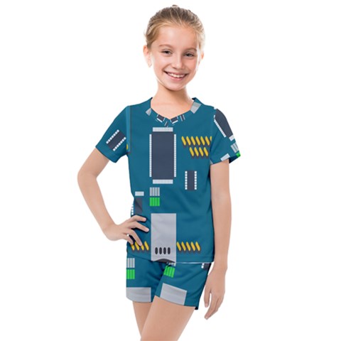 Amphisbaena Two Platform Dtn Node Vector File Kids  Mesh Tee And Shorts Set by Sapixe