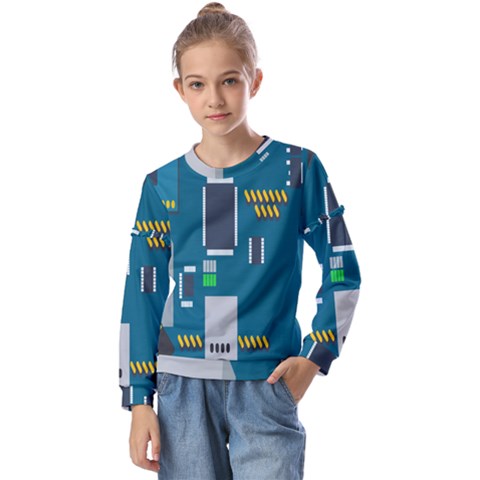 Amphisbaena Two Platform Dtn Node Vector File Kids  Long Sleeve Tee With Frill  by Sapixe