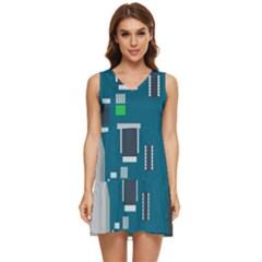 Amphisbaena Two Platform Dtn Node Vector File Tiered Sleeveless Mini Dress by Sapixe