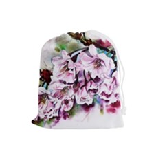 Watercolour-cherry-blossoms Drawstring Pouch (large)