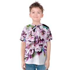 Watercolour-cherry-blossoms Kids  Cotton Tee