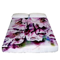 Watercolour-cherry-blossoms Fitted Sheet (queen Size)