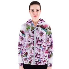 Watercolour-cherry-blossoms Women s Zipper Hoodie