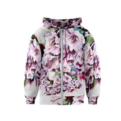 Watercolour-cherry-blossoms Kids  Zipper Hoodie