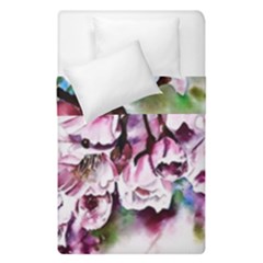 Watercolour-cherry-blossoms Duvet Cover Double Side (single Size) by Jancukart