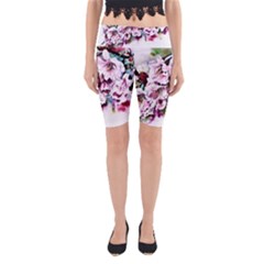 Watercolour-cherry-blossoms Yoga Cropped Leggings