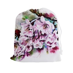 Watercolour-cherry-blossoms Drawstring Pouch (2xl) by Jancukart