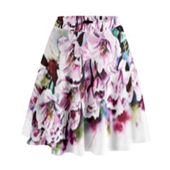 Watercolour-cherry-blossoms High Waist Skirt