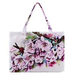 Watercolour-cherry-blossoms Zipper Medium Tote Bag