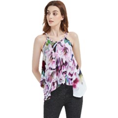 Watercolour-cherry-blossoms Flowy Camisole Tank Top