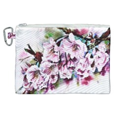 Watercolour-cherry-blossoms Canvas Cosmetic Bag (xl) by Jancukart