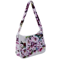 Watercolour-cherry-blossoms Zip Up Shoulder Bag by Jancukart