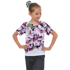 Watercolour-cherry-blossoms Kids  Mesh Piece Tee