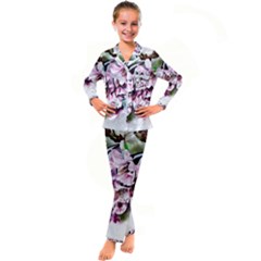 Watercolour-cherry-blossoms Kid s Satin Long Sleeve Pajamas Set