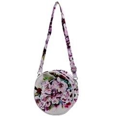 Watercolour-cherry-blossoms Crossbody Circle Bag by Jancukart