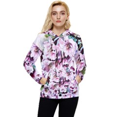 Watercolour-cherry-blossoms Women s Lightweight Drawstring Hoodie