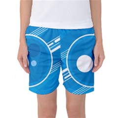 Background-blue-modern-creative Women s Basketball Shorts