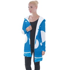 Background-blue-modern-creative Longline Hooded Cardigan