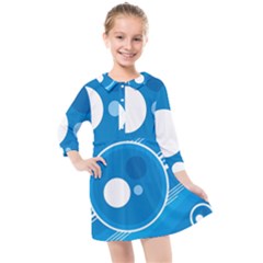 Background-blue-modern-creative Kids  Quarter Sleeve Shirt Dress