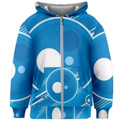 Background-blue-modern-creative Kids  Zipper Hoodie Without Drawstring