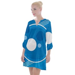 Background-blue-modern-creative Open Neck Shift Dress