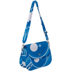 Background-blue-modern-creative Saddle Handbag