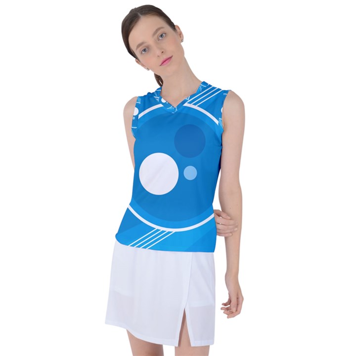 Background-blue-modern-creative Women s Sleeveless Sports Top