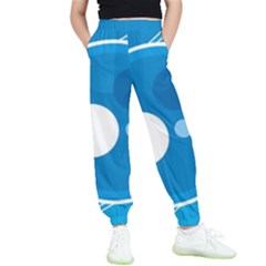 Background-blue-modern-creative Kids  Elastic Waist Pants