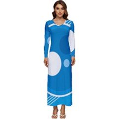 Background-blue-modern-creative Long Sleeve Velour Longline Maxi Dress