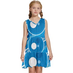 Background-blue-modern-creative Kids  Sleeveless Tiered Mini Dress