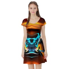 Duck-crazy-duck-abstract Short Sleeve Skater Dress