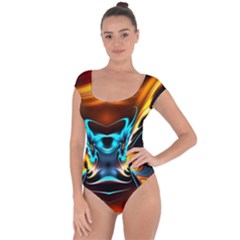 Duck-crazy-duck-abstract Short Sleeve Leotard 