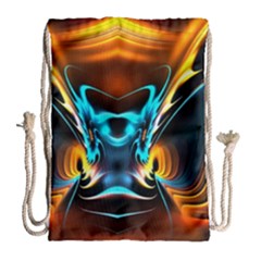 Duck-crazy-duck-abstract Drawstring Bag (large)