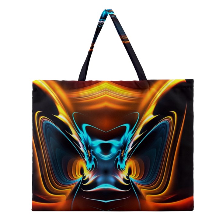 Duck-crazy-duck-abstract Zipper Large Tote Bag