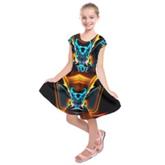 Duck-crazy-duck-abstract Kids  Short Sleeve Dress