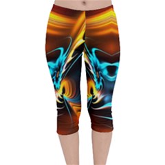 Duck-crazy-duck-abstract Velvet Capri Leggings 