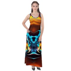 Duck-crazy-duck-abstract Sleeveless Velour Maxi Dress