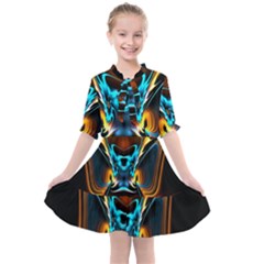 Duck-crazy-duck-abstract Kids  All Frills Chiffon Dress