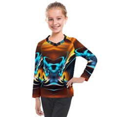 Duck-crazy-duck-abstract Kids  Long Mesh Tee