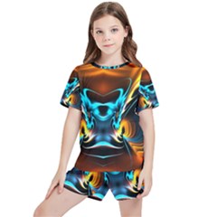 Duck-crazy-duck-abstract Kids  Tee And Sports Shorts Set