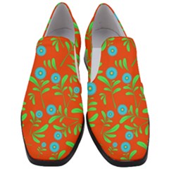 Background-texture-seamless-flowers Women Slip On Heel Loafers