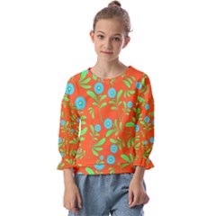 Background-texture-seamless-flowers Kids  Cuff Sleeve Top