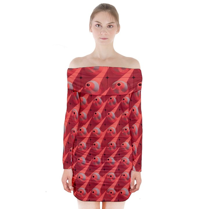 Sculpture-art-traffic-cones-plastic Long Sleeve Off Shoulder Dress