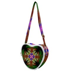 Fractal-abstract-flower-floral- -- Heart Shoulder Bag by Wegoenart