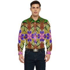 Fractal-abstract-flower-floral- -- Men s Long Sleeve  Shirt