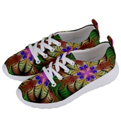 Fractal-abstract-flower-floral- -- Women s Lightweight Sports Shoes by Wegoenart