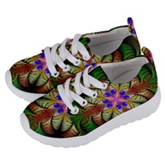 Fractal-abstract-flower-floral- -- Kids  Lightweight Sports Shoes by Wegoenart