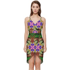 Fractal-abstract-flower-floral- -- Wrap Frill Dress